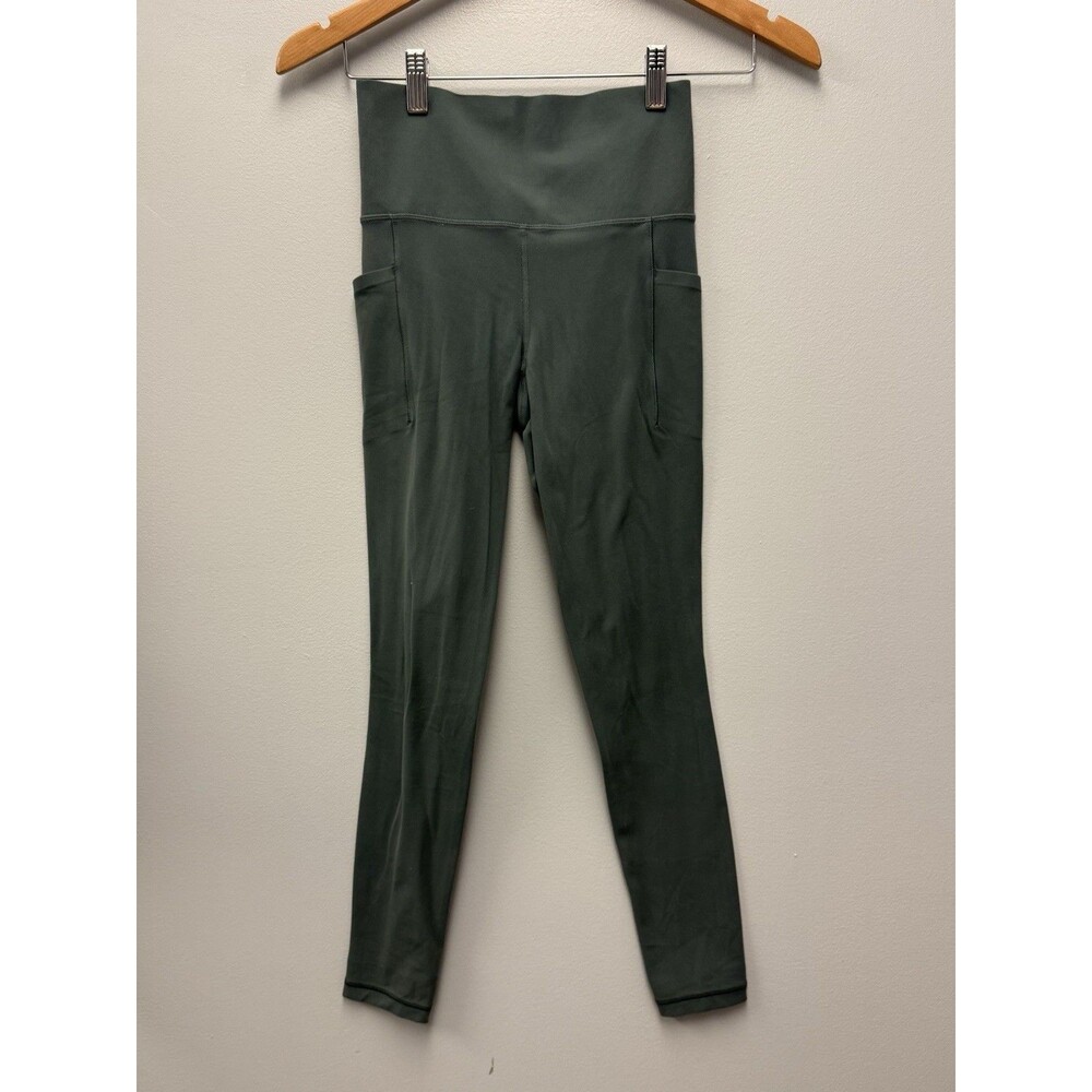 Athleta Salutation Stash Pocket II Leggings Green XS High Rise Powervita Soft